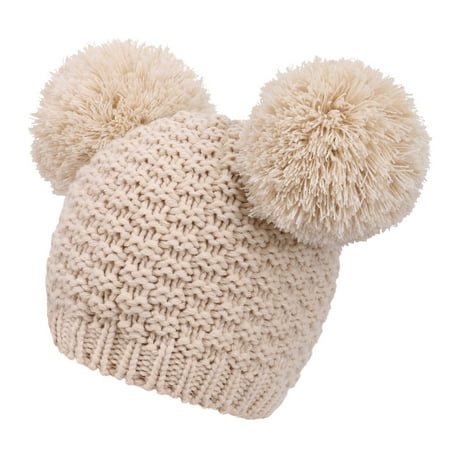ALLDECOR Candy Color Earmuffs Hat Women Winter Flower Handmade Knit Braid Beanie